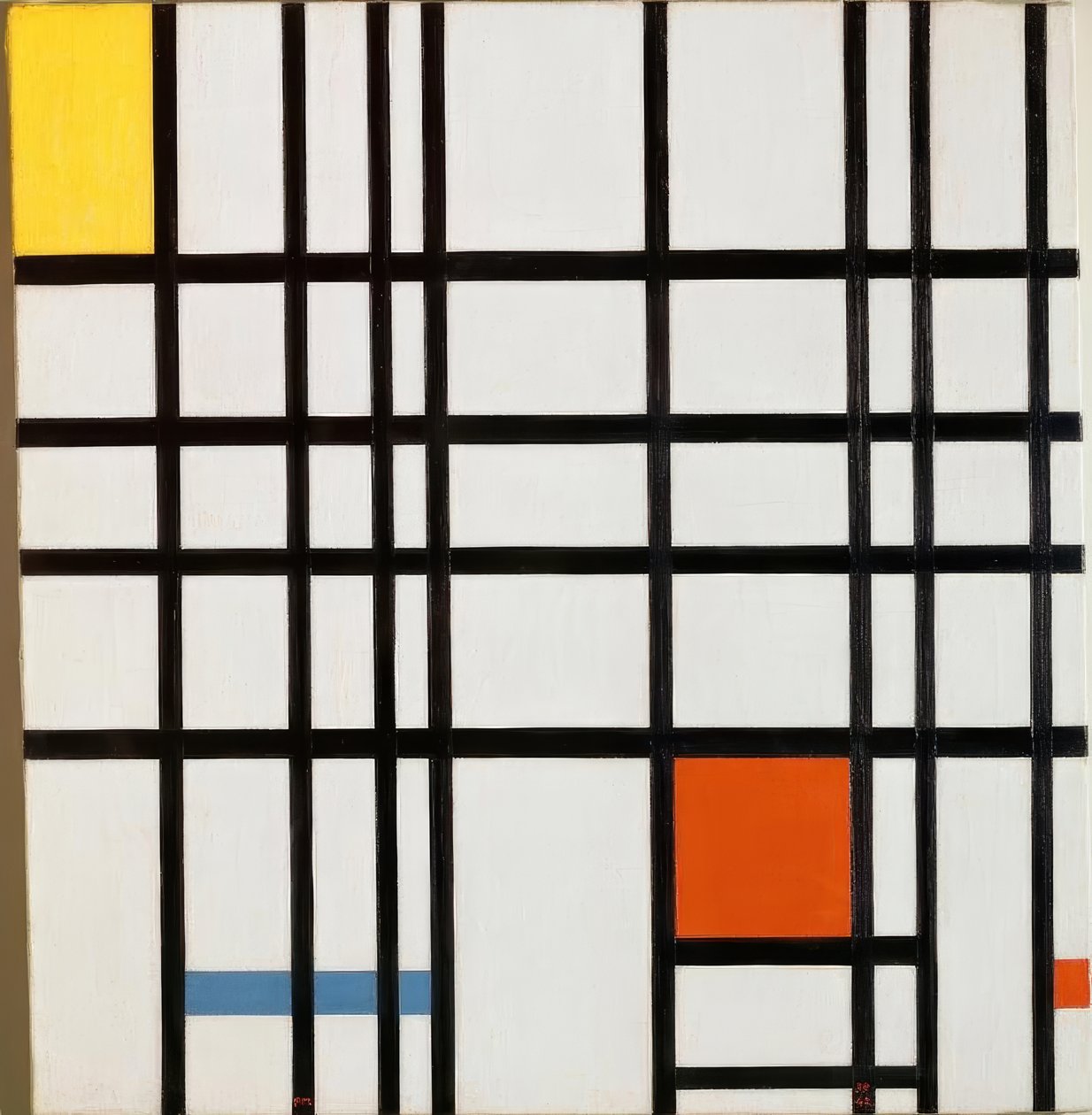 Composição com amarelo, azul e vermelho de Piet Mondrian