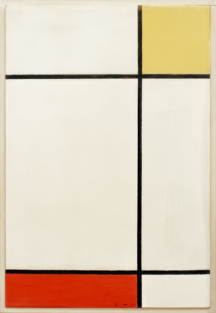 Composição com amarelo e vermelho de Piet Mondrian