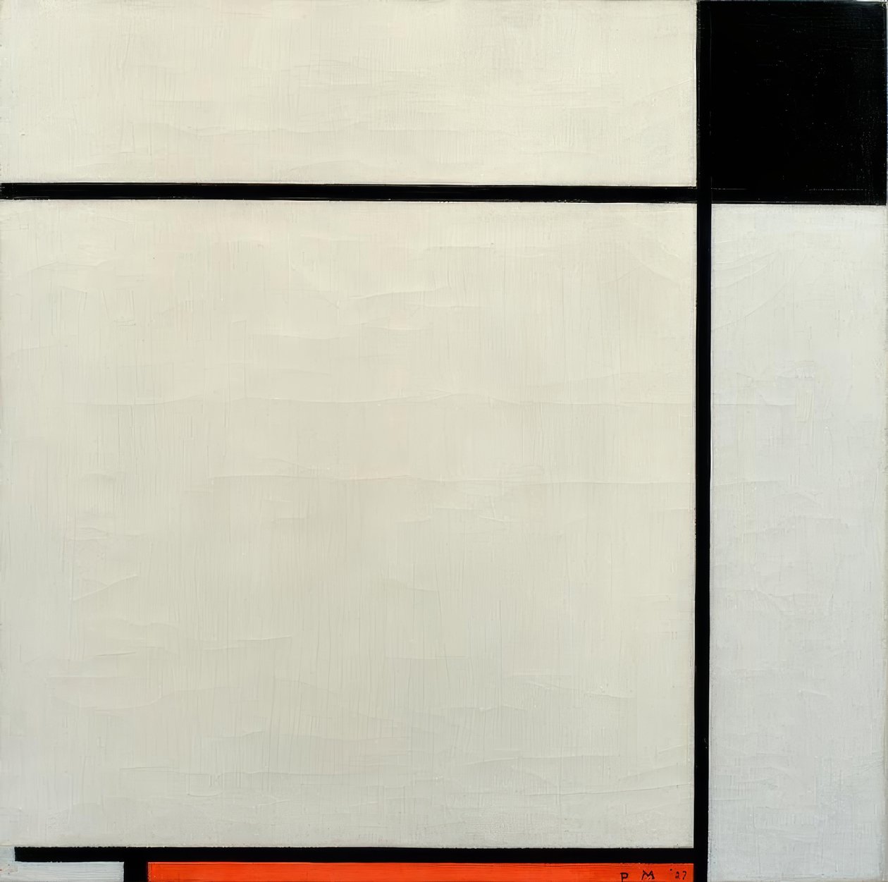 Composição com preto, vermelho e cinza de Piet Mondrian
