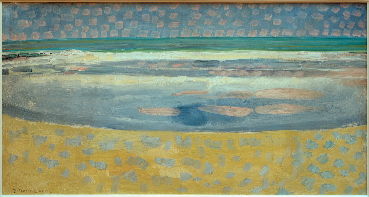 Mar ao pôr do sol de Piet Mondrian