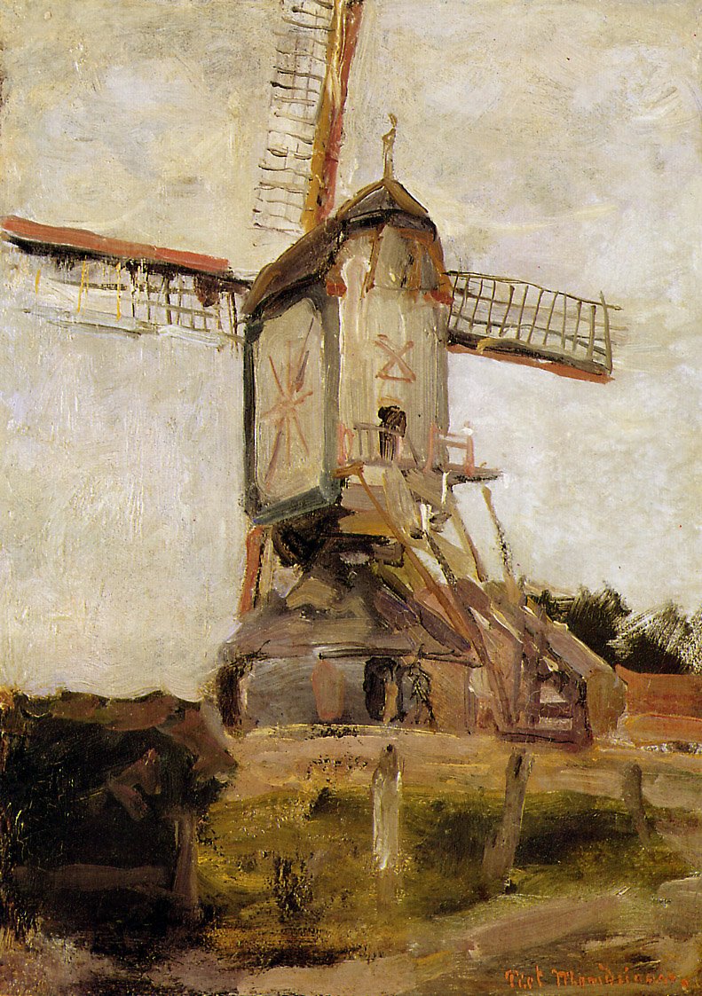 Post Mill em Heeswijk de Piet Mondrian