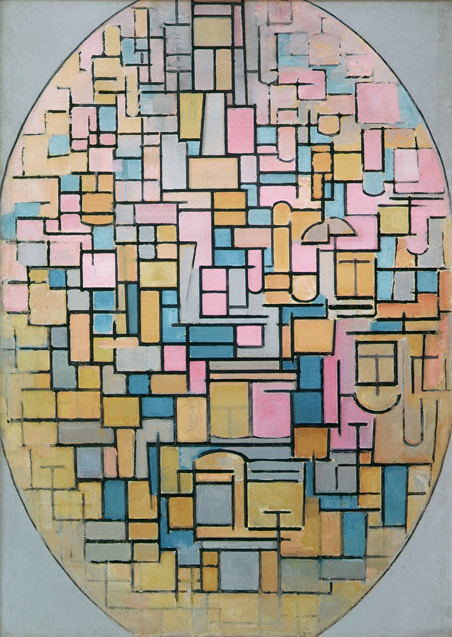 Tableau III: Composição em Oval, 1914 de Piet Mondrian