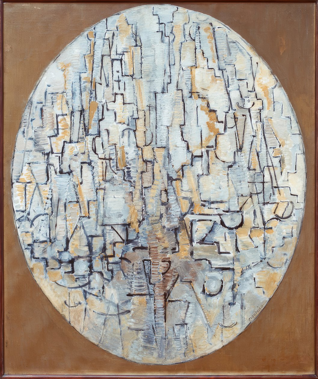 Tableau no. 3; Composição no oval de Piet Mondrian