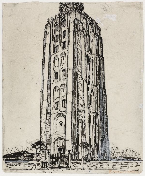 Farol, em, westkapelle de Piet Mondrian