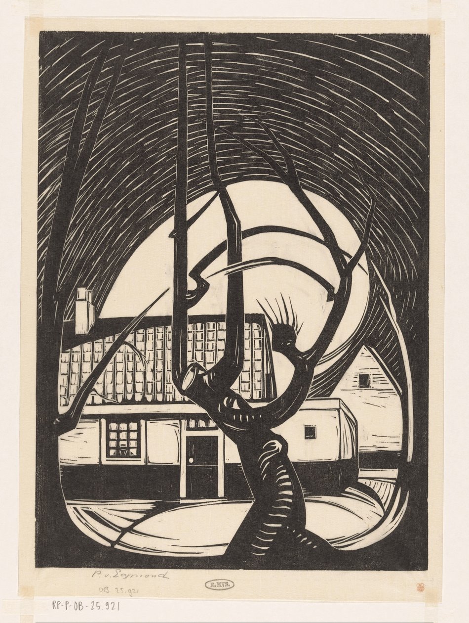 Salgueiro em frente de uma casa de Piet Egmond (signed by artist)