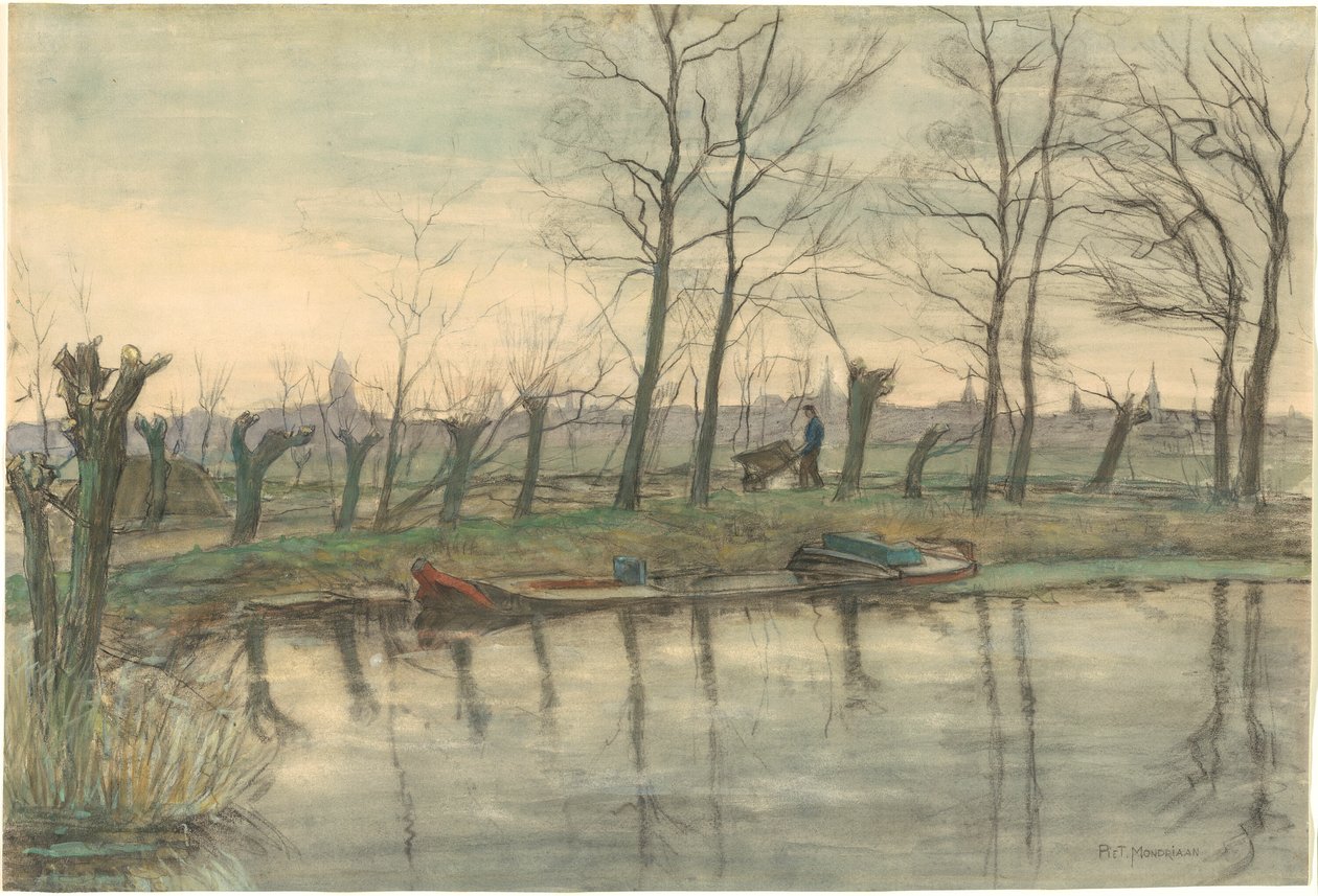 Horizonte de Amsterdã visto do oeste de Piet Mondrian