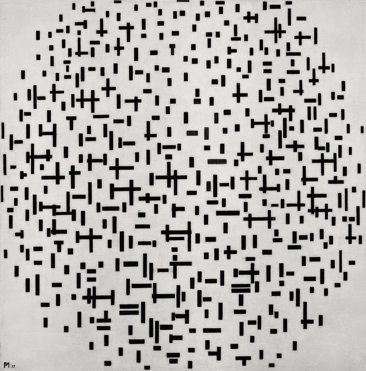 Composição em linha (composição linear) de Piet Mondrian