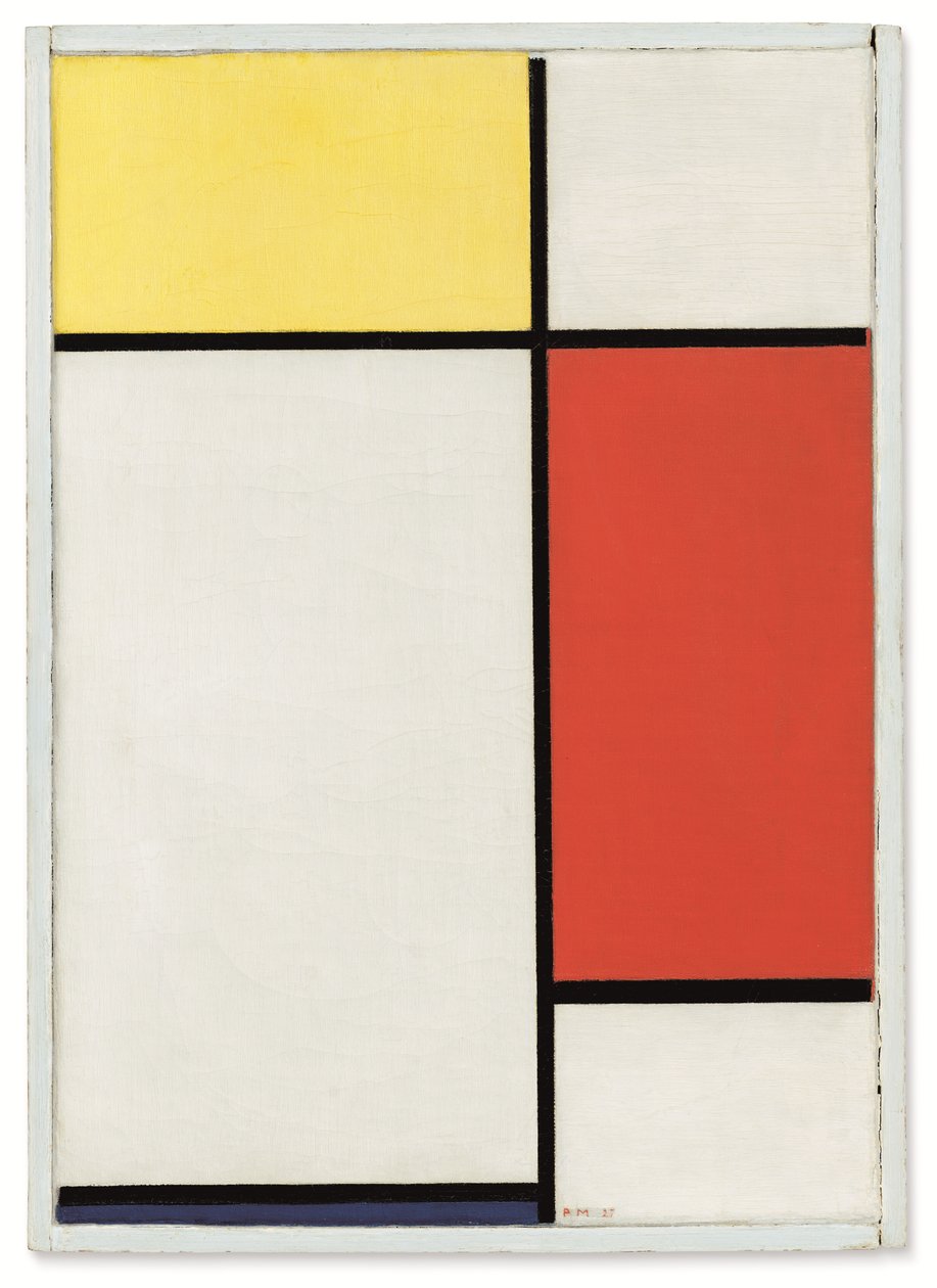 Composição: N.º II, com amarelo, vermelho e azul de Piet Mondrian