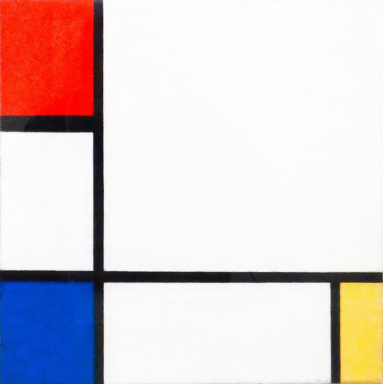 Composição nº IV com vermelho, azul e amarelo de Piet Mondrian