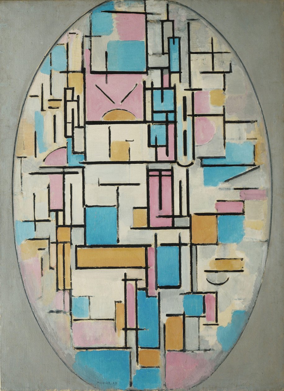 Composição em Oval com Planos de Cor 1 de Piet Mondrian