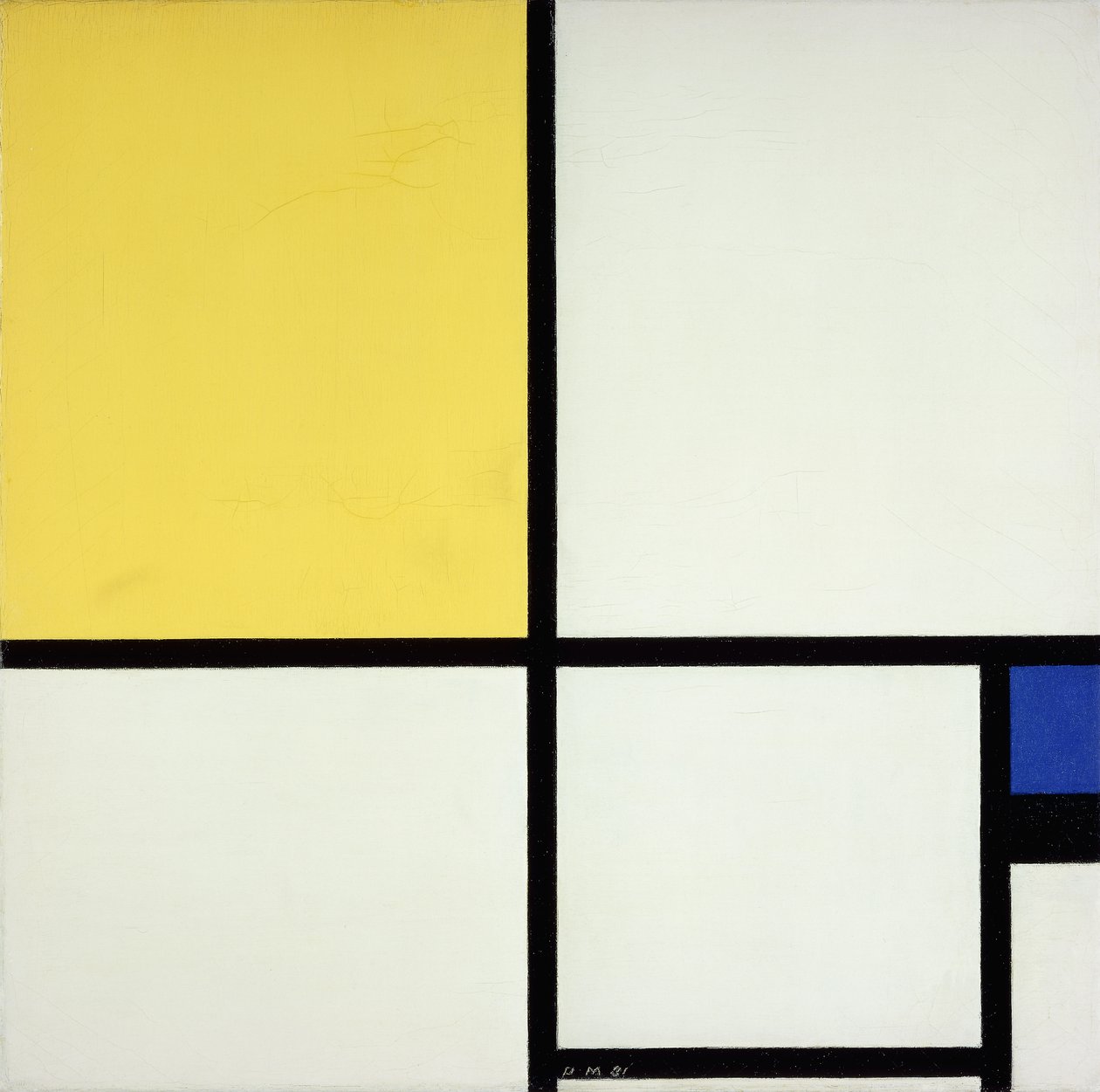 Composição com Azul e Amarelo; Composição com Azul e Amarelo de Piet Mondrian