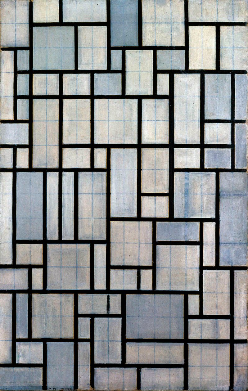 Composição com Grade 2, 1915 de Piet Mondrian