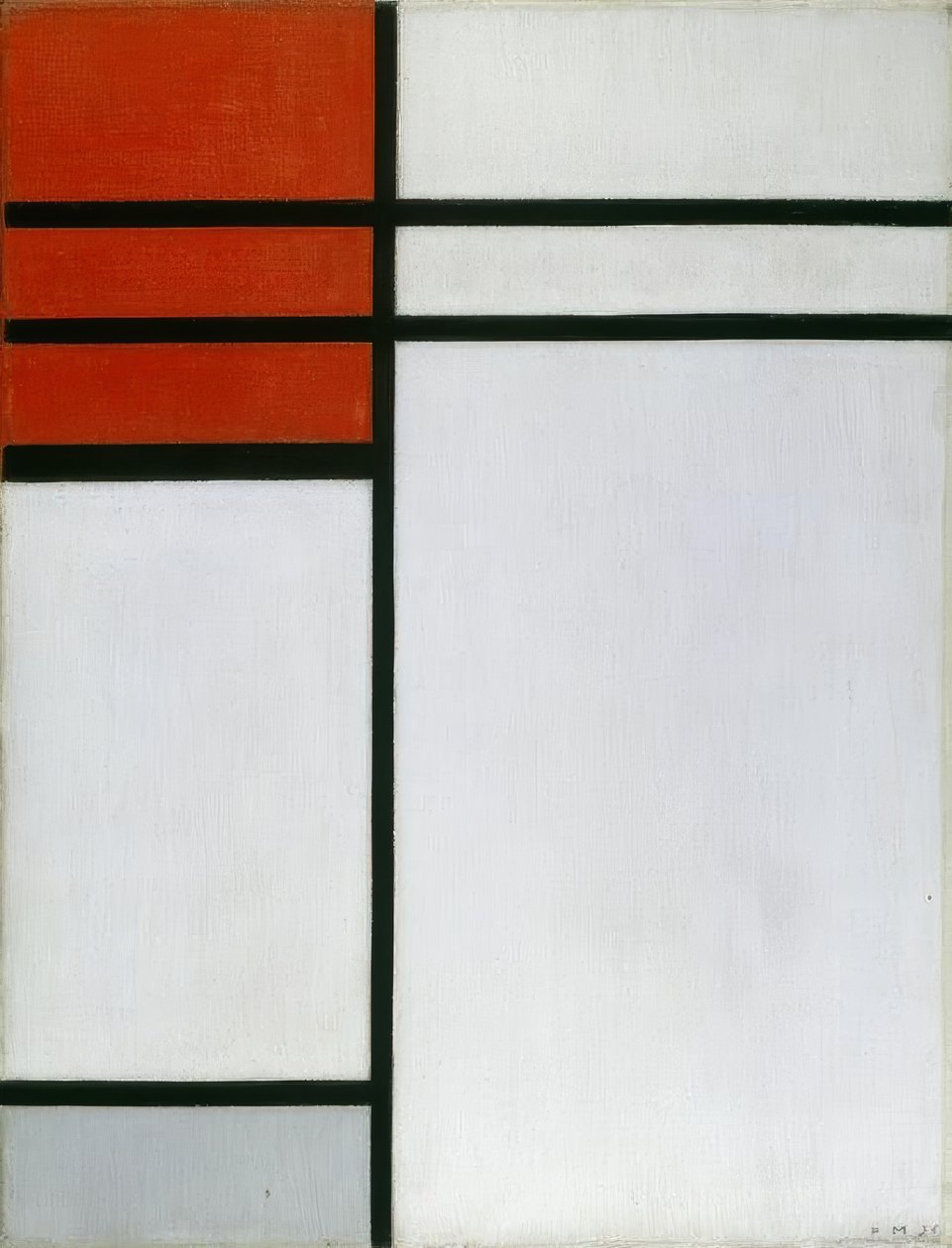 Composição com vermelho de Piet Mondrian