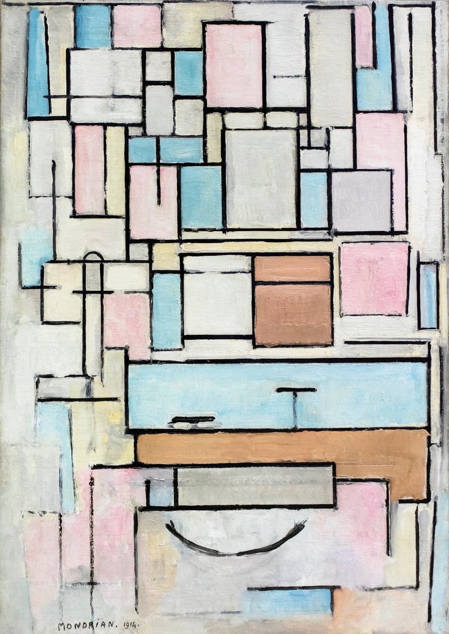 Composição com planos de cor: Fachada de Piet Mondrian