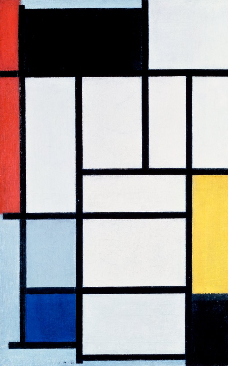 Composição com vermelho, amarelo e azul de Piet Mondrian