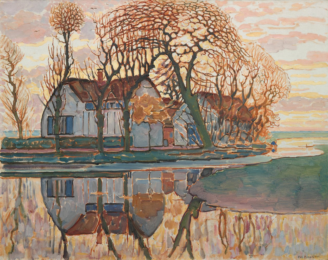 Fazenda perto de Duivendrecht, c. 1916. de Piet Mondrian