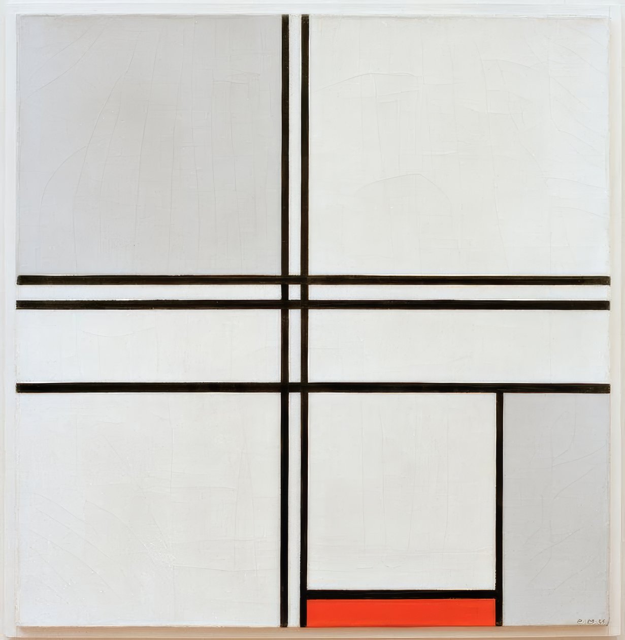 Composição cinza-vermelho de Piet Mondrian