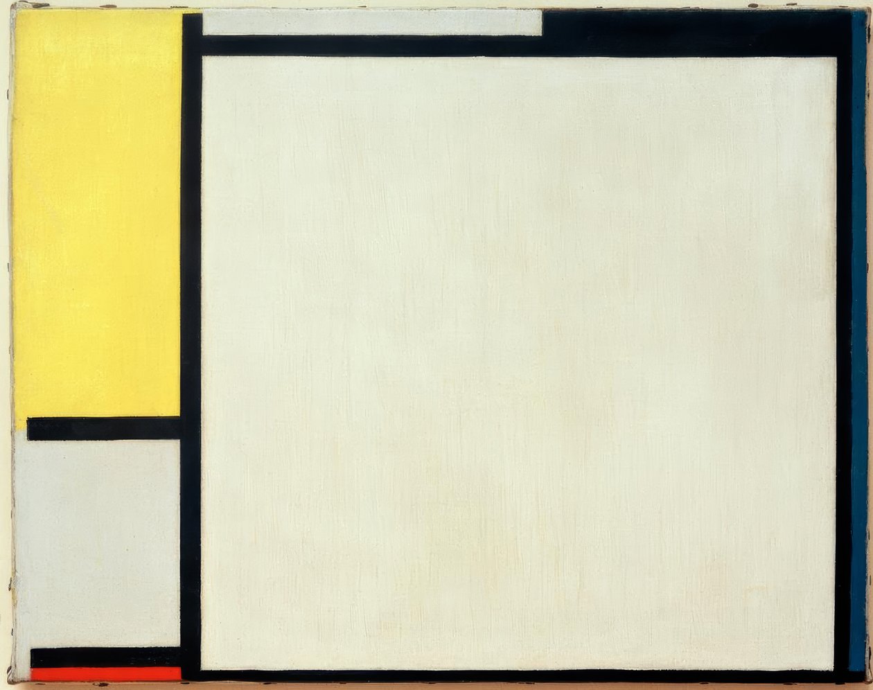 Composição com amarelo, preto, azul, vermelho e cinza de Piet Mondrian