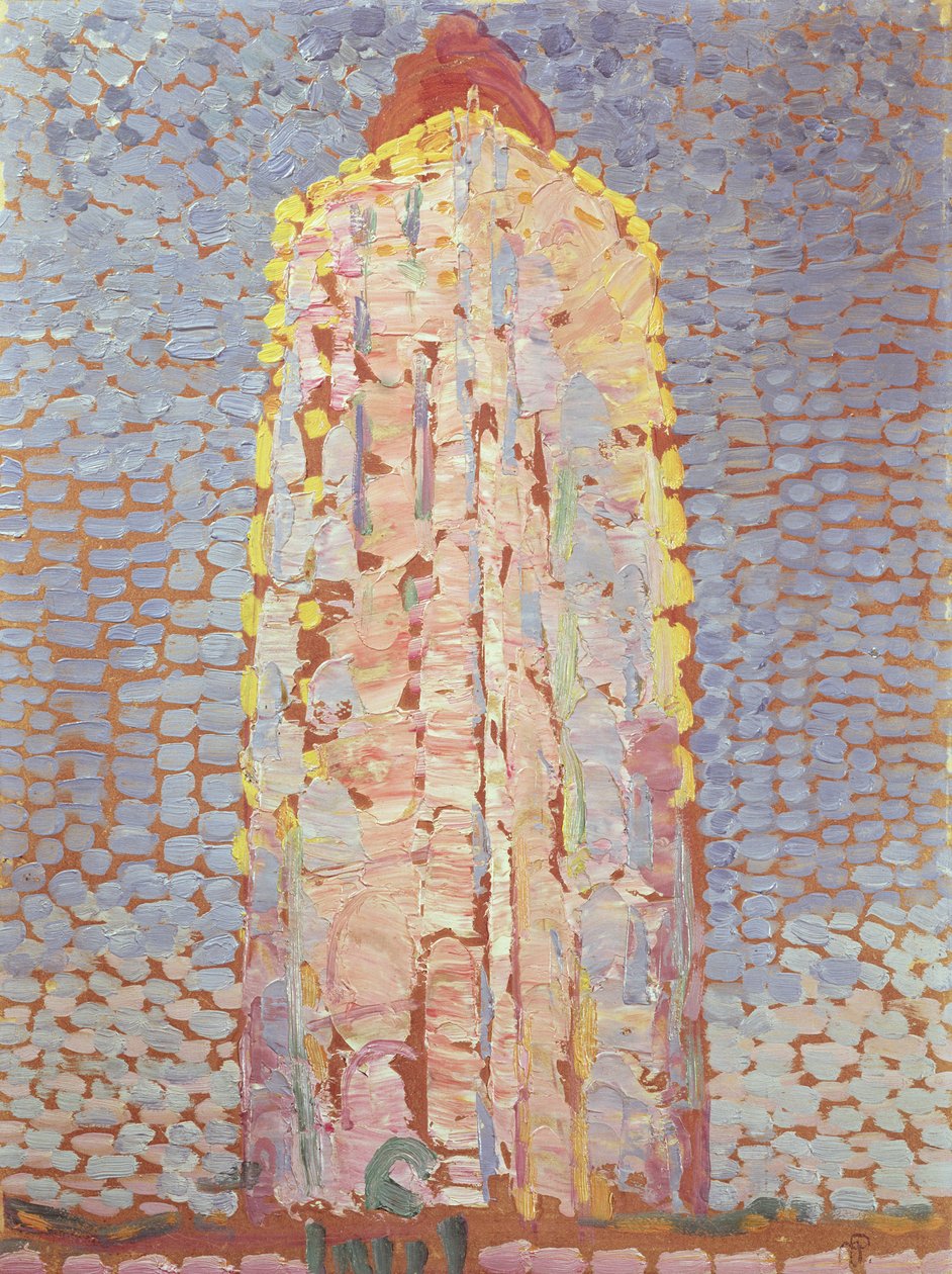 Farol em Westkapelle em Orange de Piet Mondrian
