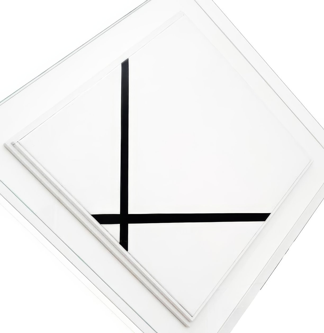 Composição de losango com duas linhas (óleo sobre tela) de Piet Mondrian