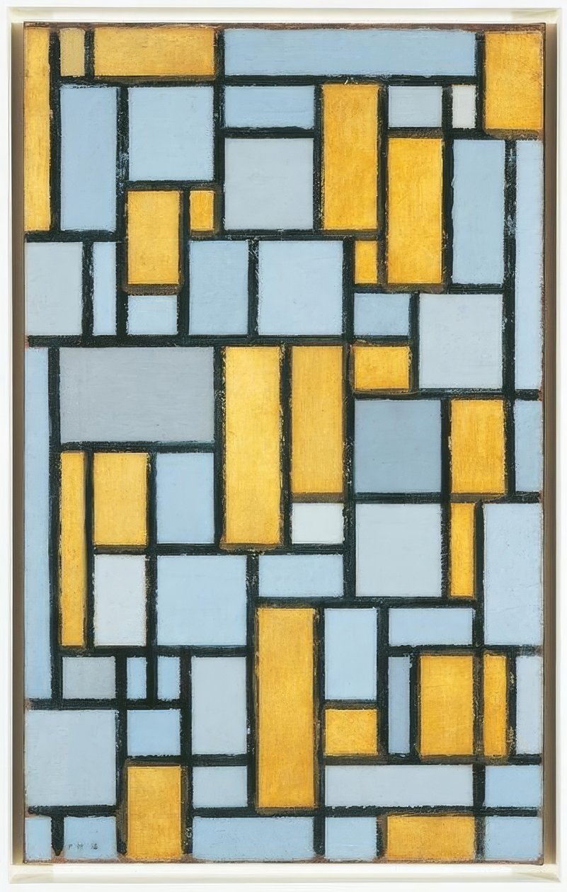 Piet Mondrian (1872–1944), Composição em Gray e Ochre, 1918 de Piet Mondrian