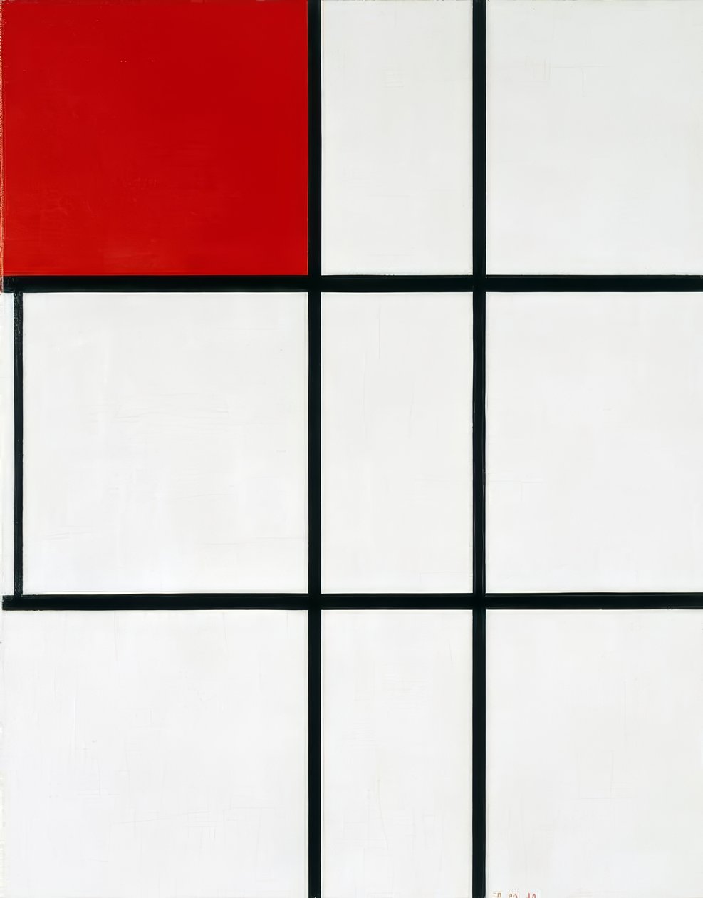 Piet Mondrian Composição B (No II) com Vermelho »(1935) de Piet Mondrian