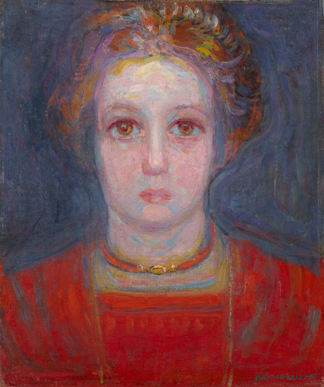 Retrato de uma garota de vermelho, 1908. de Piet Mondrian