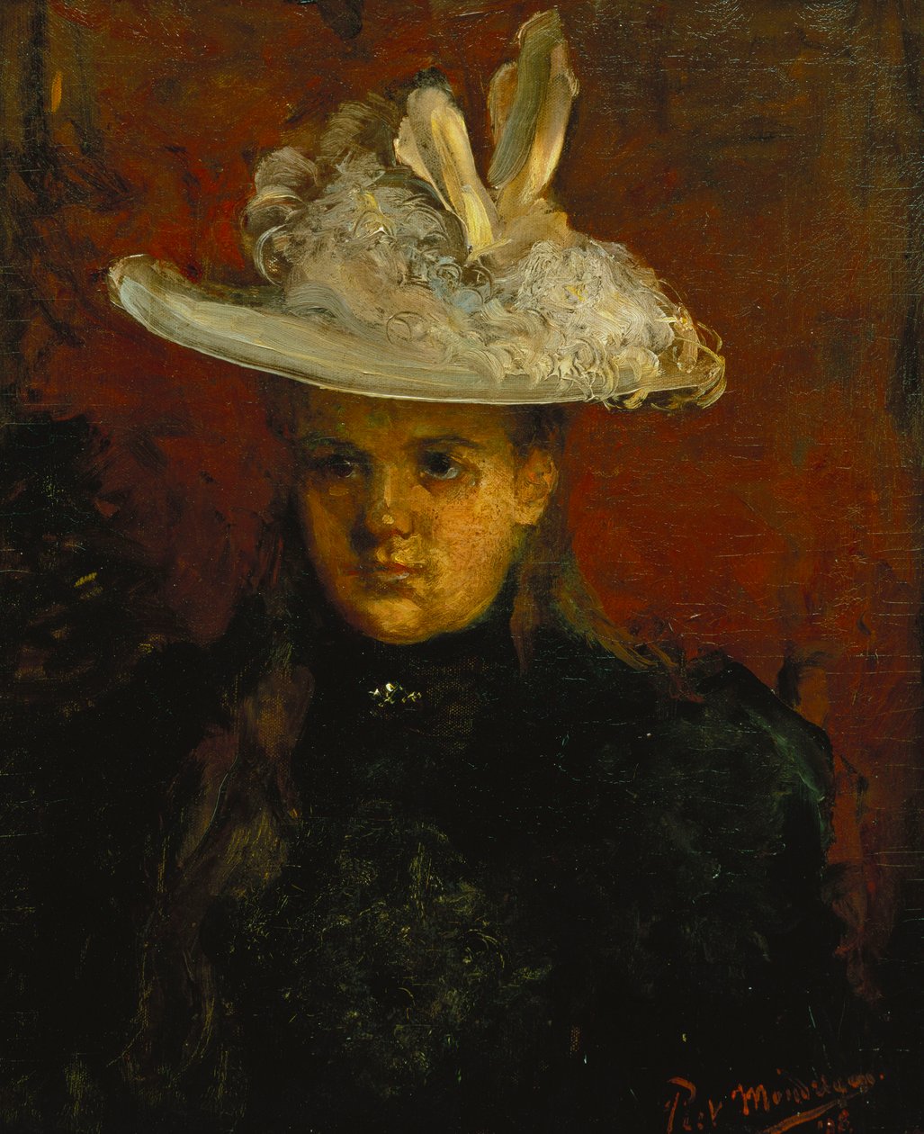 Princesje, c.1898 (óleo sobre tela) de Piet Mondrian
