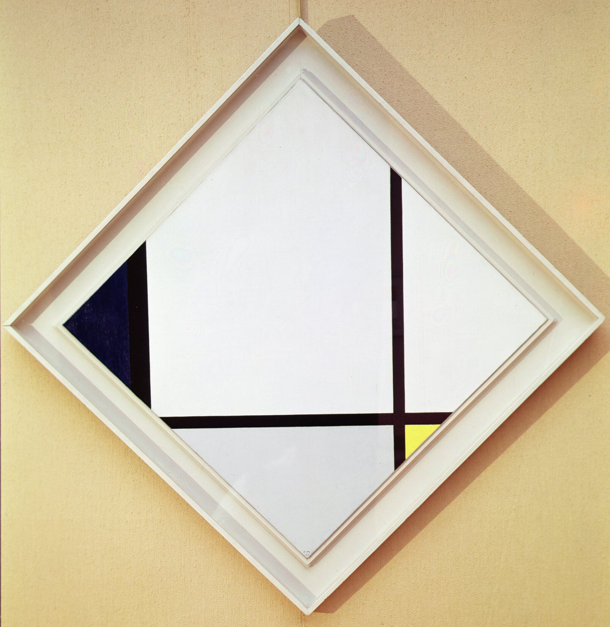 Tableau No I: Pastilha com Três Linhas e Azul, Cinza e Amarelo de Piet Mondrian