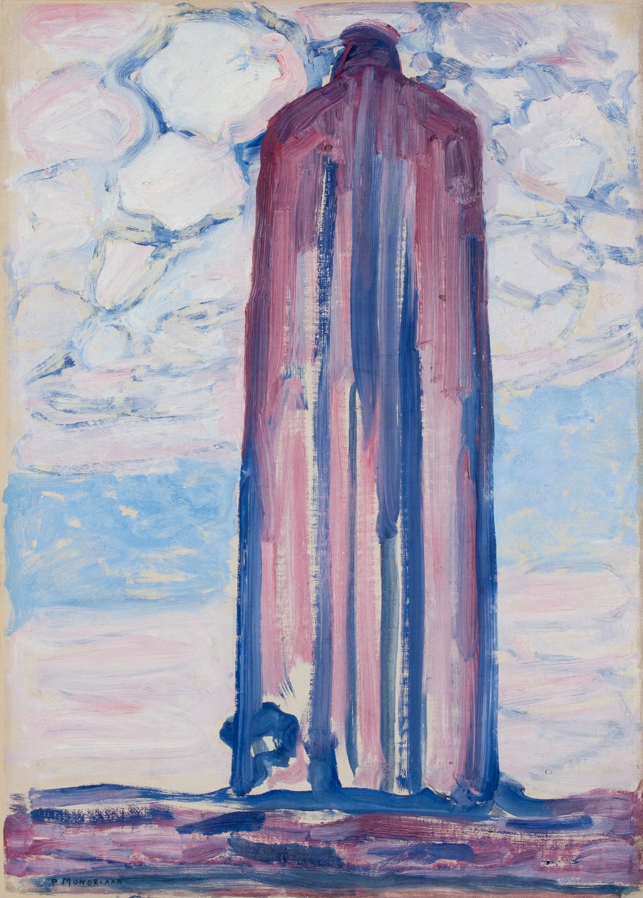 O farol de Westkapelle, 1908. de Piet Mondrian