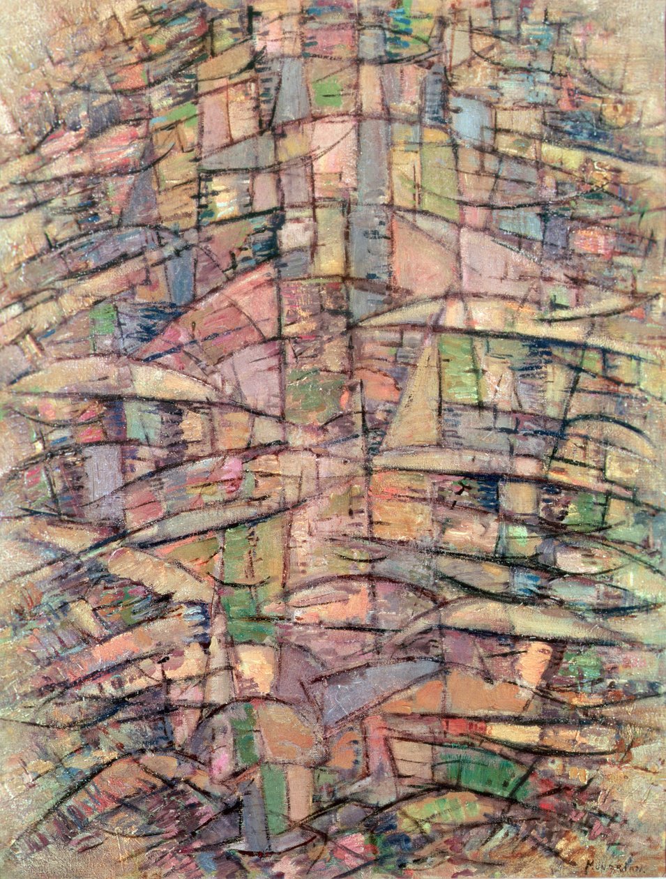 Árvore (óleo sobre tela) de Piet Mondrian