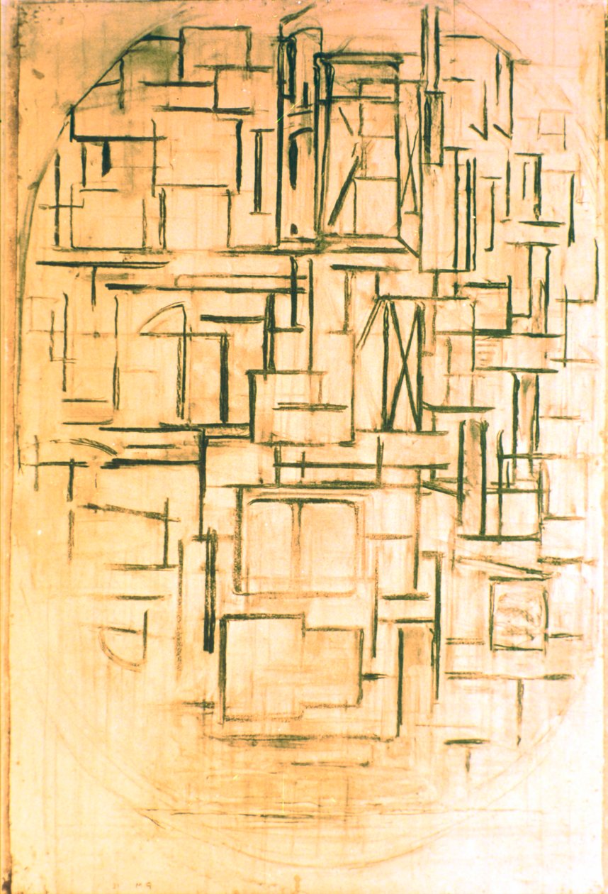 Composição oval sem título 1914 de Piet Mondrian