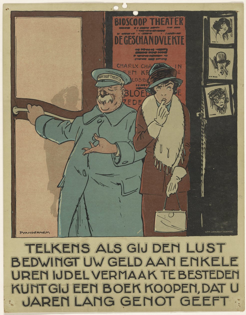 Porteiro para uma sala de cinema Campanha de divulgação do livro (título da série) de Piet van der Hem