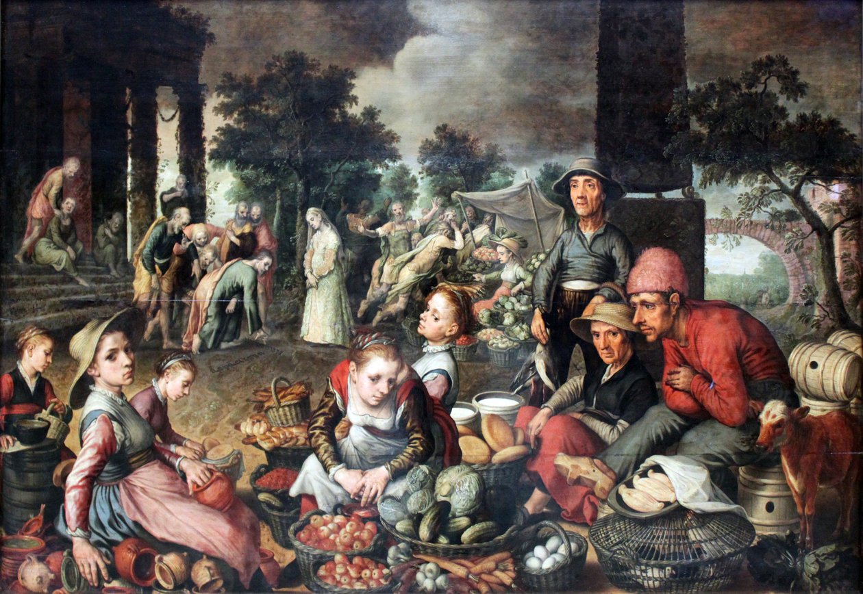 Cena do mercado com Cristo e a adúltera de Pieter Aertsen