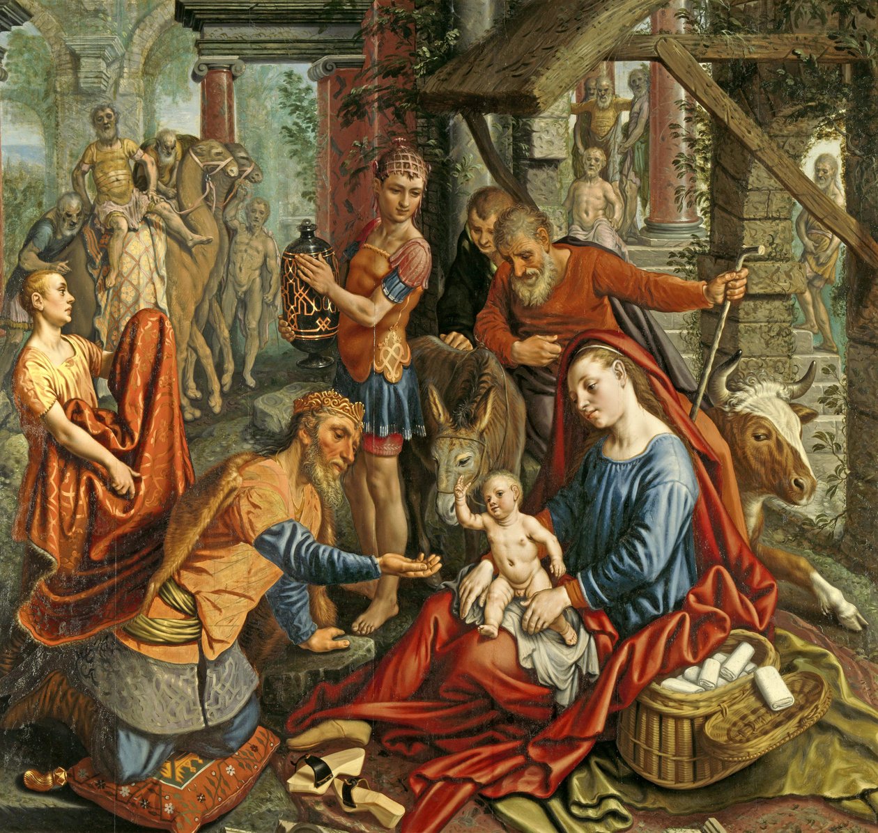 A Adoração dos Magos, painel central, c.1560 de Pieter Aertsen