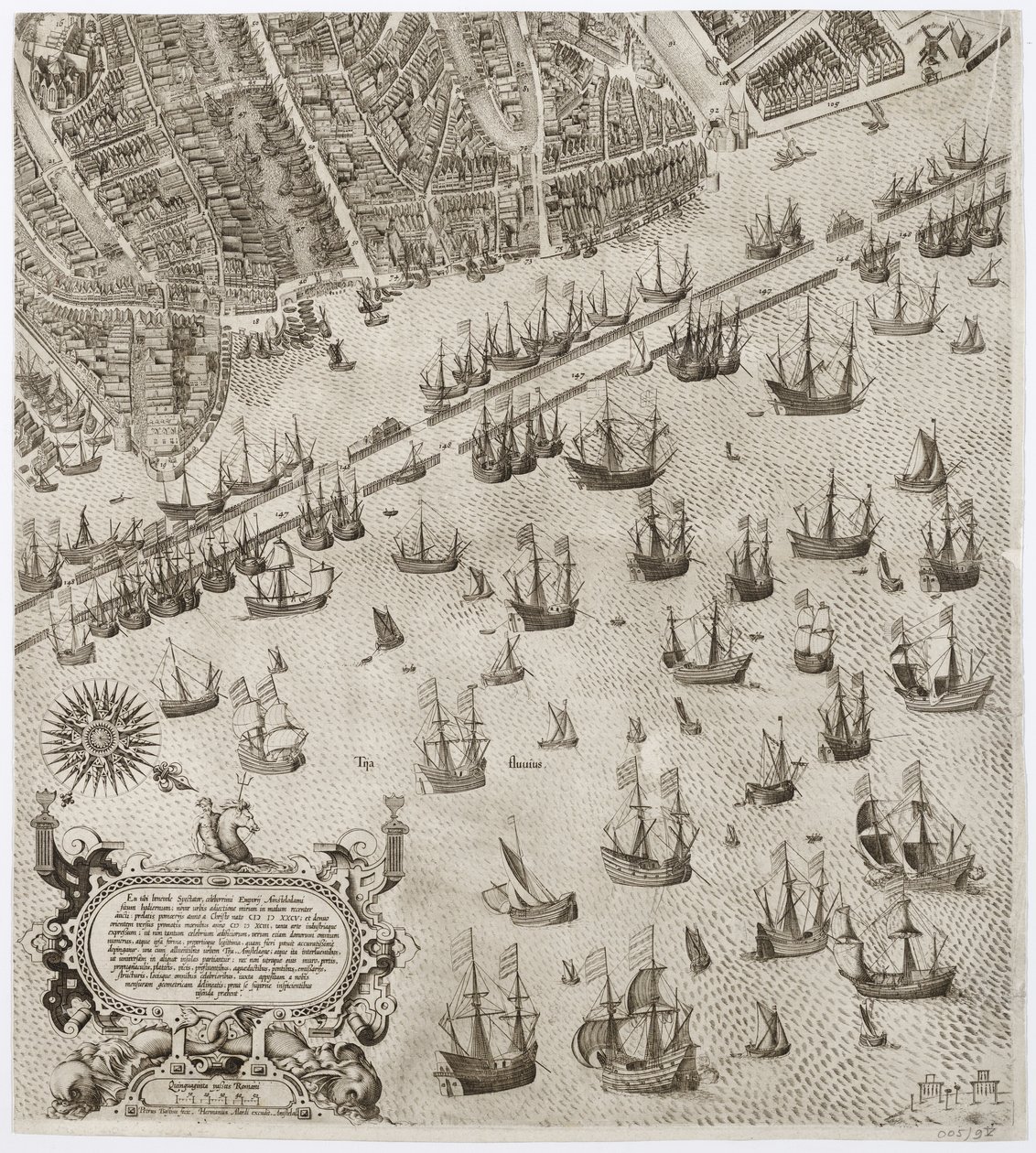 O centro comercial principal de toda a Europa, a cidade é mais famoso da Holanda Amsterdam. Parte 4 de um mapa de 4 partes de Amesterdão de Pieter Bast