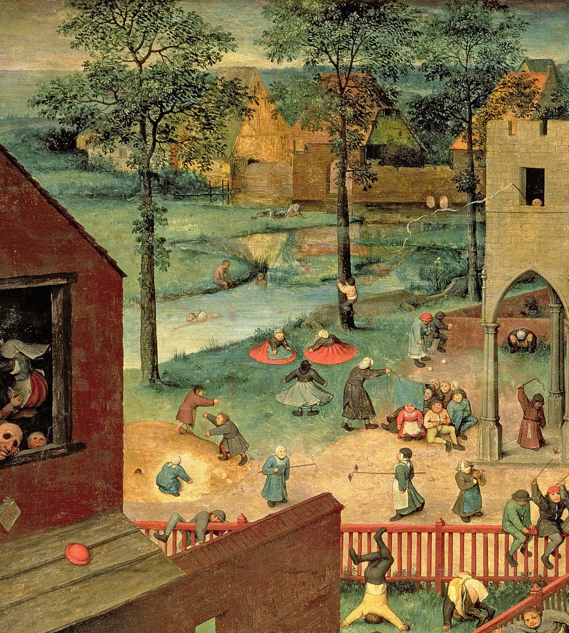 Jogos para crianças (Kinderspiele), 1560 (detalhe de 68945) de Pieter Bruegel the Elder