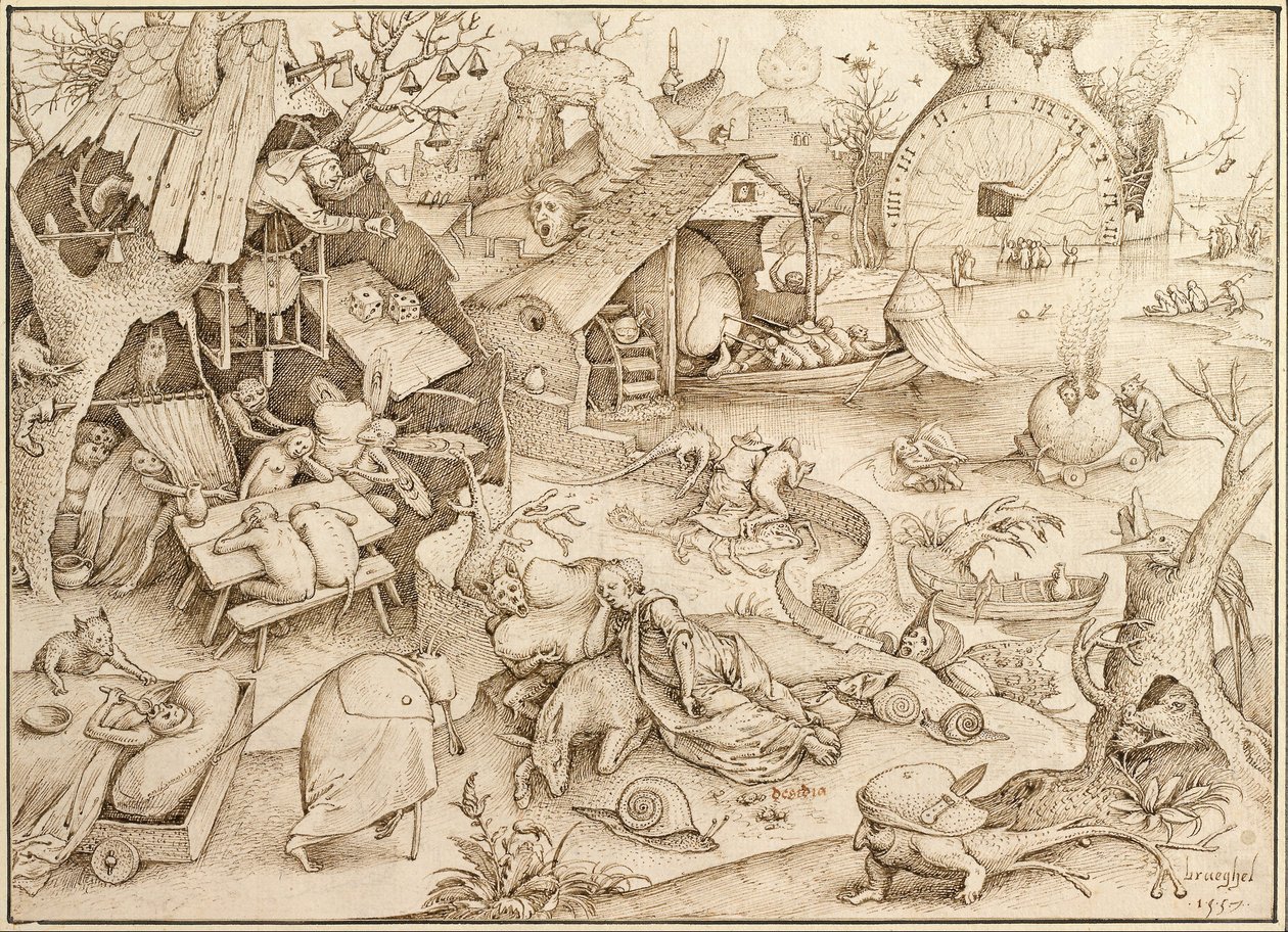Desidia (Preguiça), 1557 de Pieter Bruegel the Elder