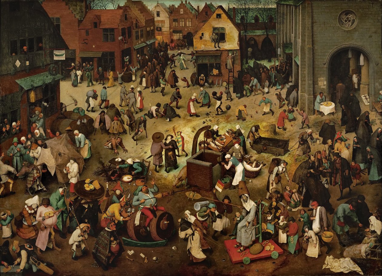 Luta entre Carnaval e Quaresma, 1559 (óleo sobre painel de carvalho) de Pieter Bruegel the Elder