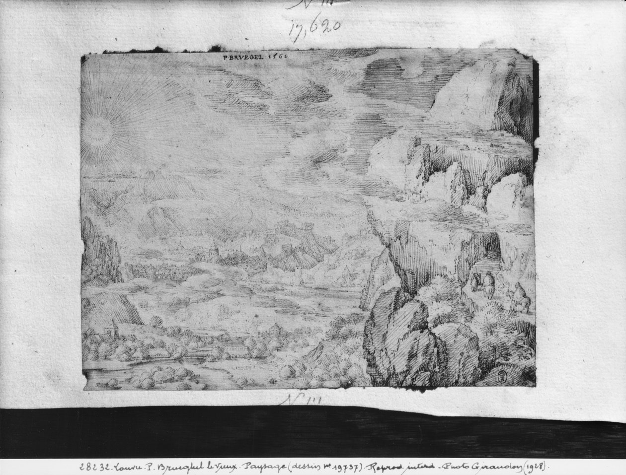 Paisagem, 1560 (caneta e tinta no papel) de Pieter Bruegel the Elder