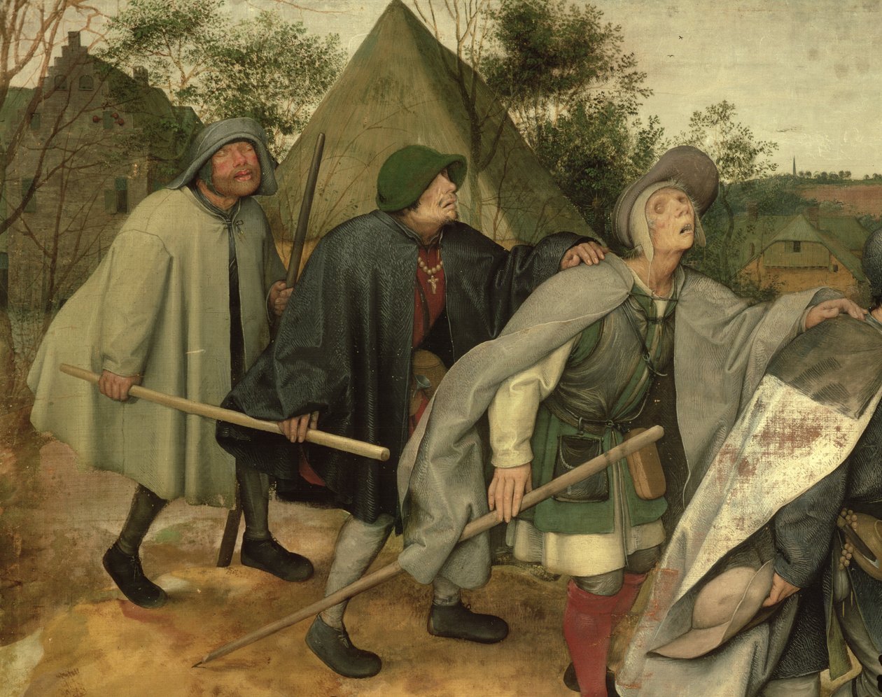 Parábola do Cego, detalhe de três homens cegos, 1568 (detalhe de 29163) de Pieter Bruegel the Elder
