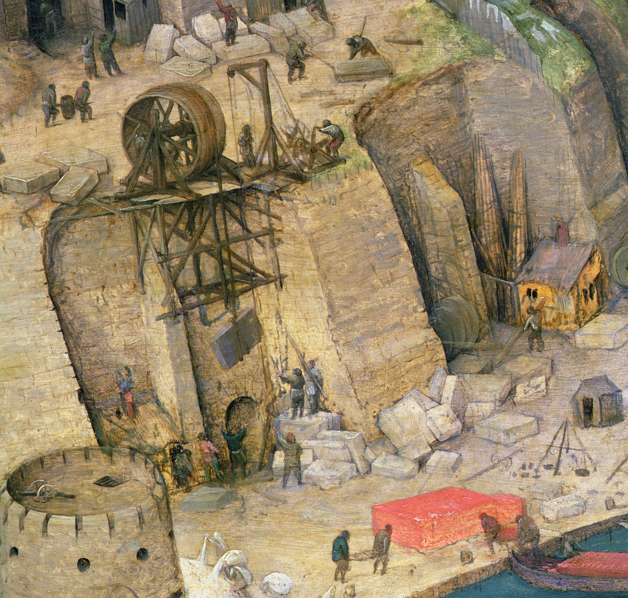 A torre de Babel, detalhe das obras, 1563 (detalhe de 345) de Pieter Bruegel the Elder