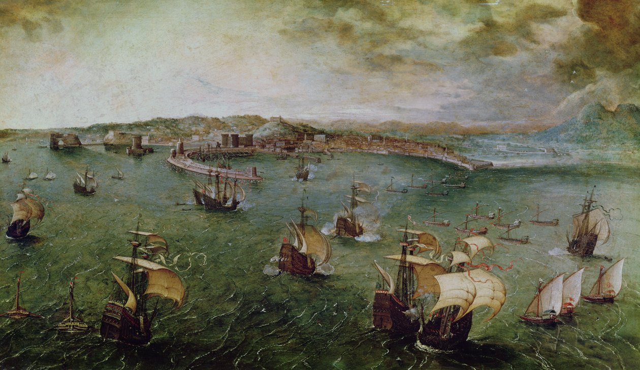 Vista do Porto de Nápoles, c.1550-69 de Pieter Bruegel the Elder