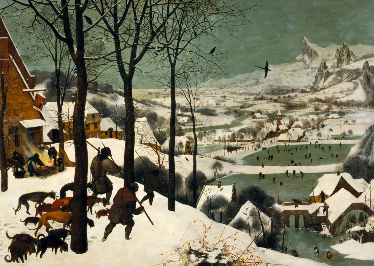 Ciclo mensal, cena: Os caçadores no inverno da neve de Pieter Bruegel the Elder