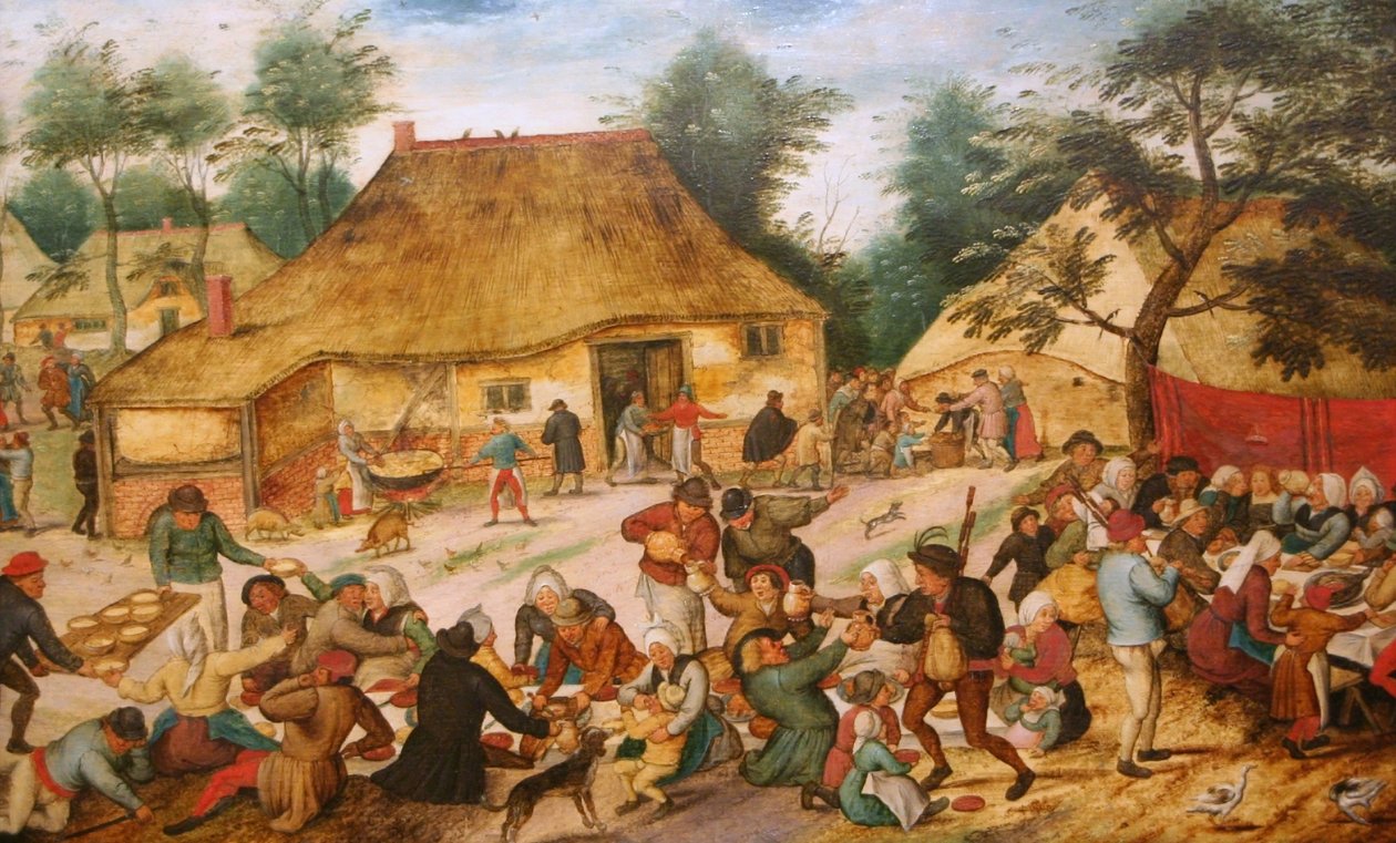 Refeição de casamento para uma casa de fazenda de Pieter Brueghel the Younger