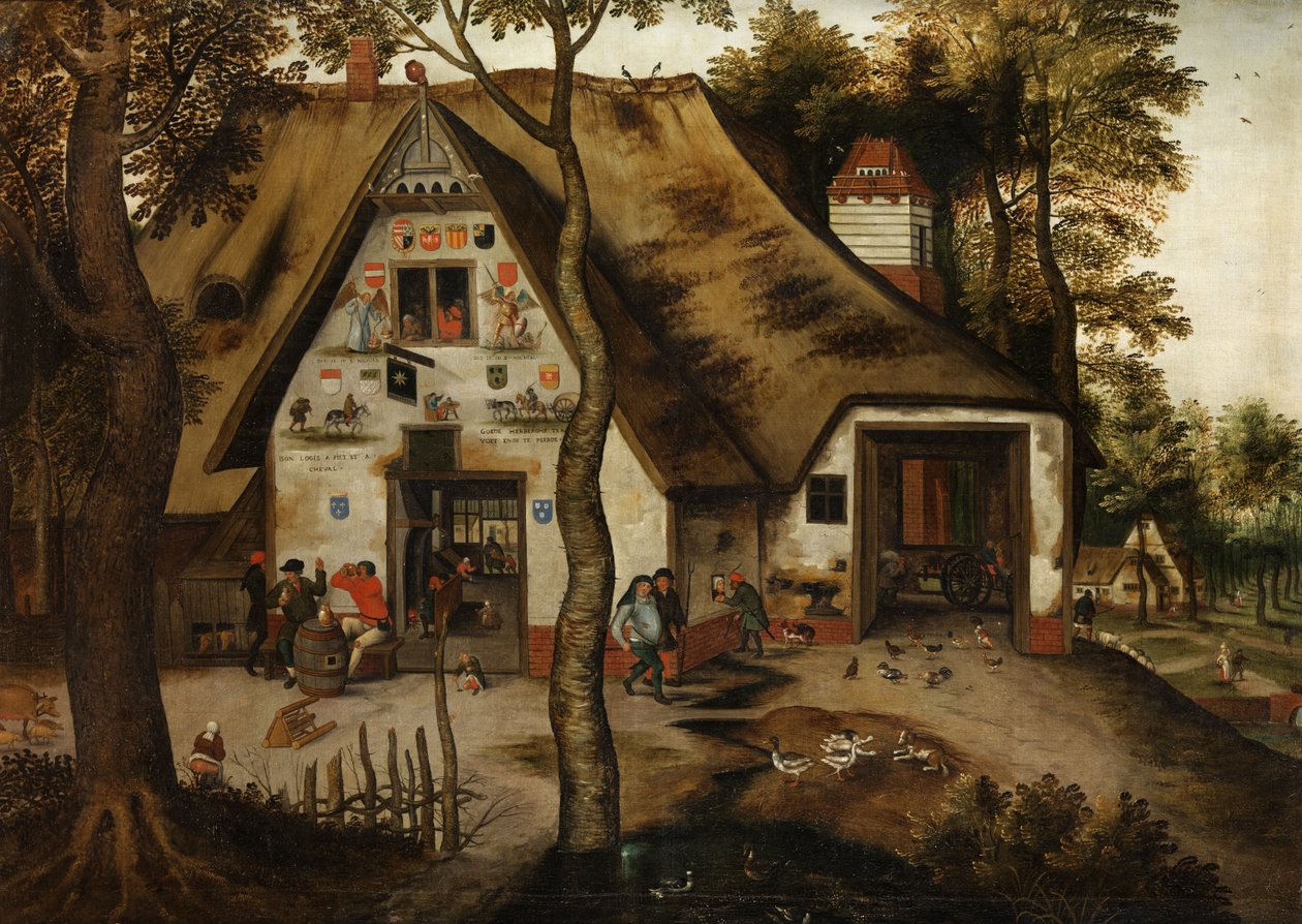 Cena de aldeia com uma taberna em St. Michael de Pieter Brueghel the Younger