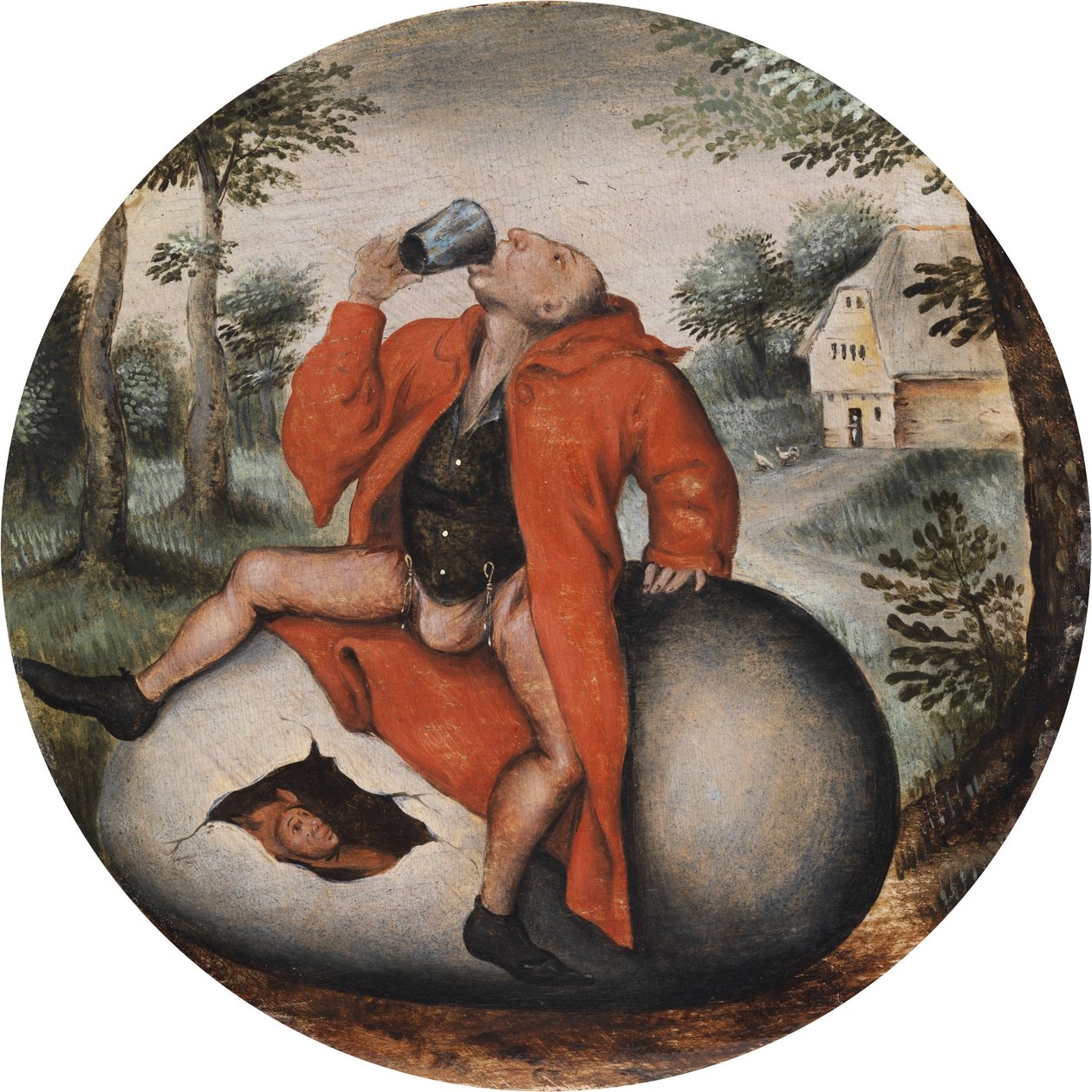 Bêbado em um ovo de Pieter Brueghel the Younger