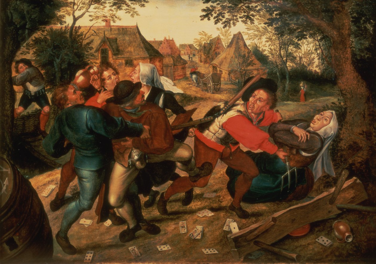 Jogadores brigando de Pieter Brueghel the Younger