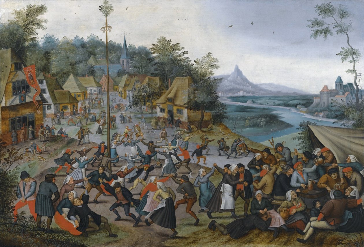 St. Georges Kermis com a dança de Pieter Brueghel the Younger