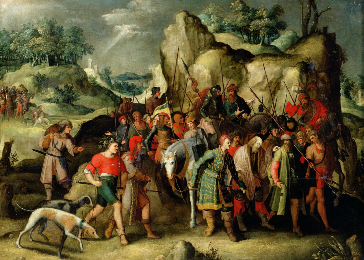 São Paulo conduziu a Damasco após sua conversão de Pieter Brueghel the Younger